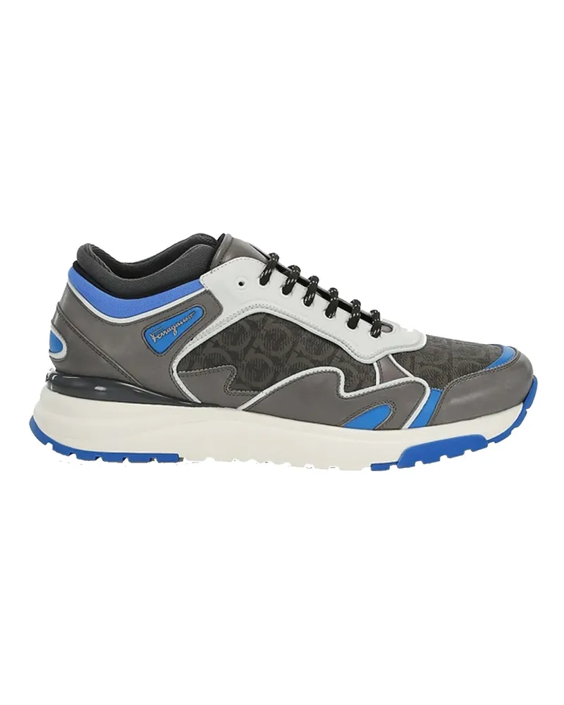 Ferragamo Leder -Logo -Sneaker Grau