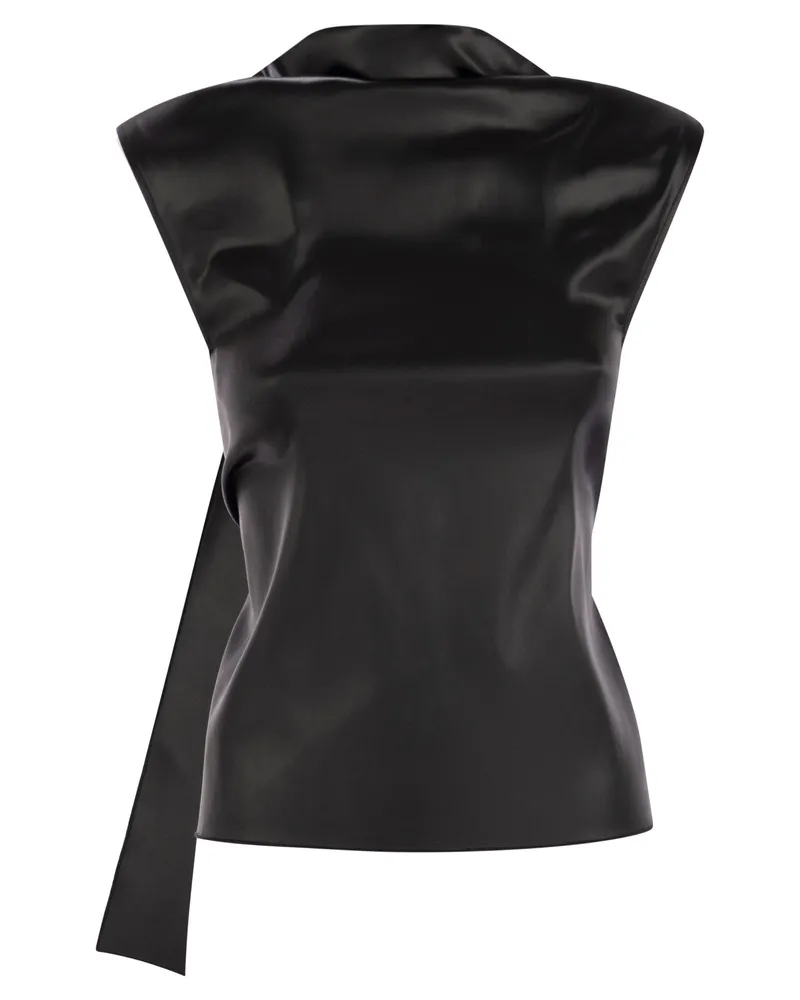 SPORTMAX Agadir1234 ärmelloses Top mit Drapieren Black