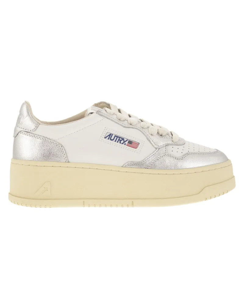 AUTRY Medalist Platform Leder Trainer White