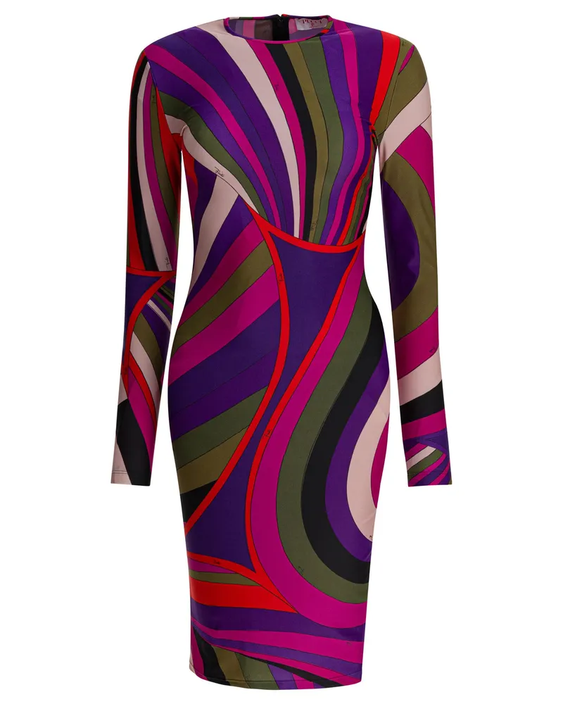 Emilio Pucci Midikleid mit Iride-Print Purple