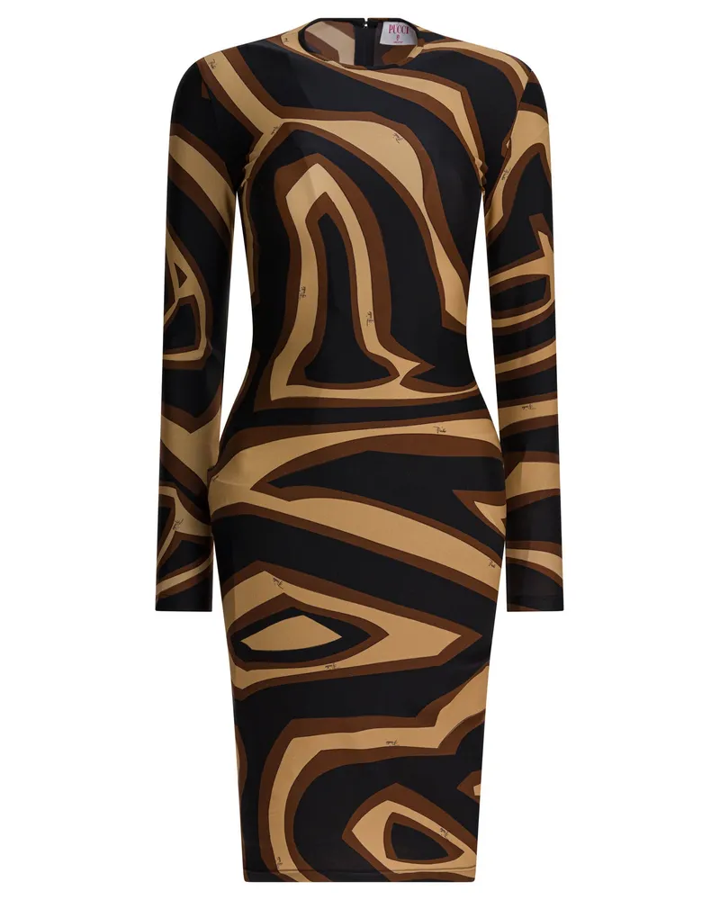 Emilio Pucci Midikleid mit Labirinto-Print Black
