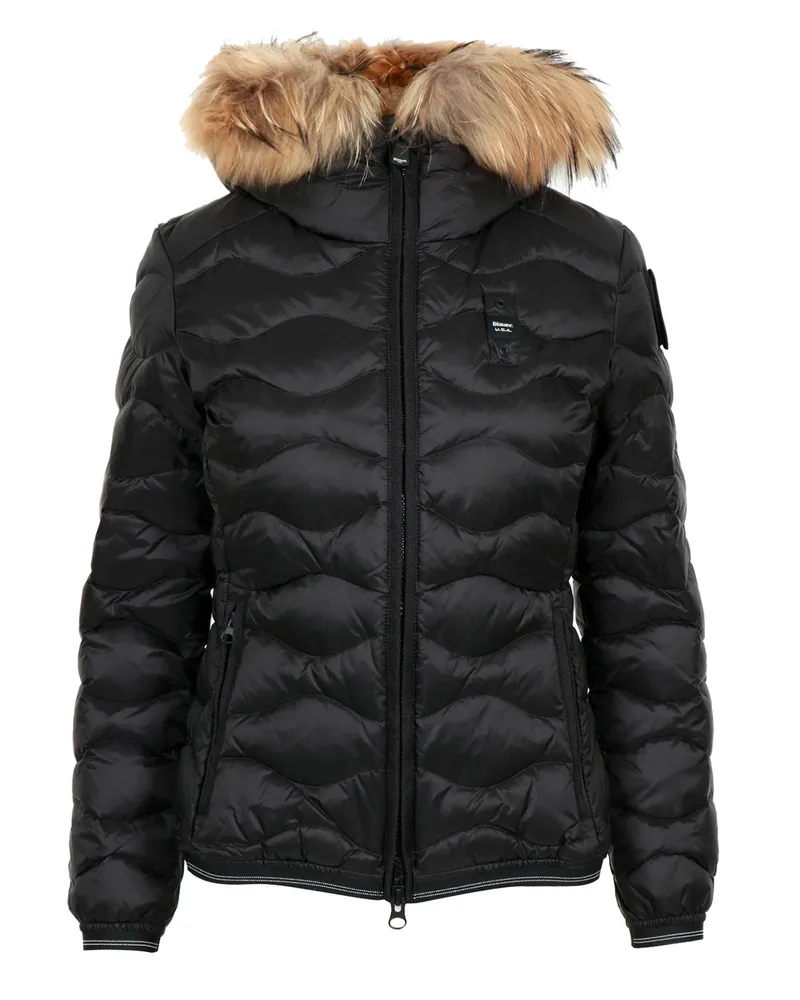 Blauer Mäntel Nero+beige