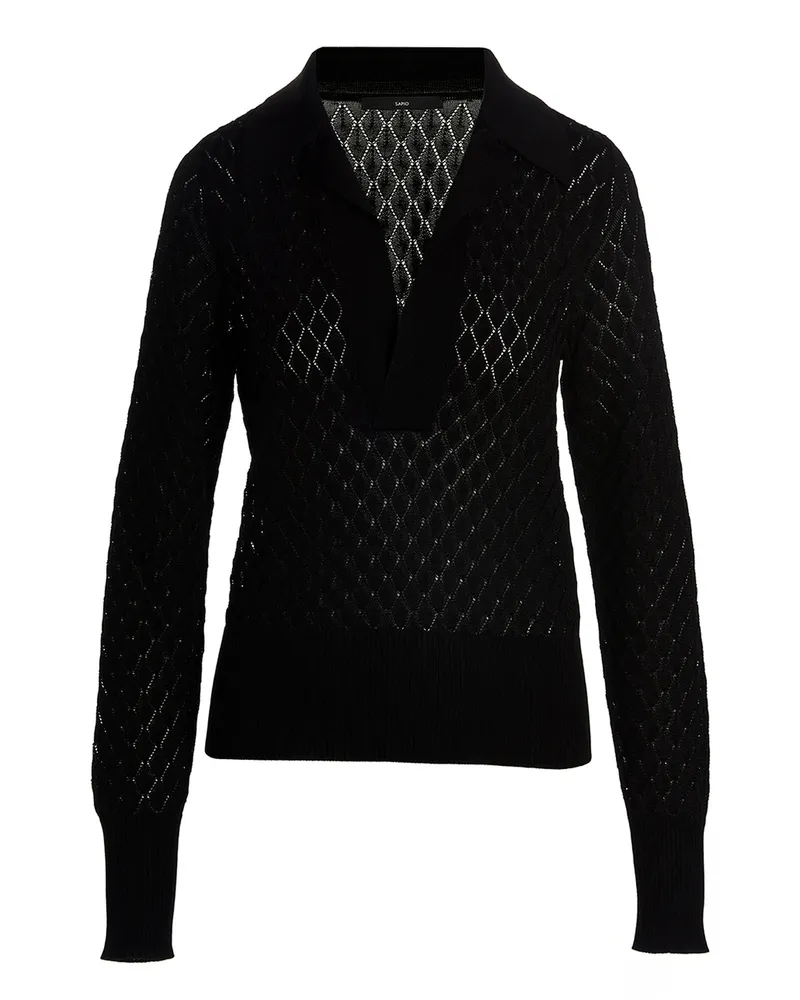 Sapio Strick -Polo -Hemd Black