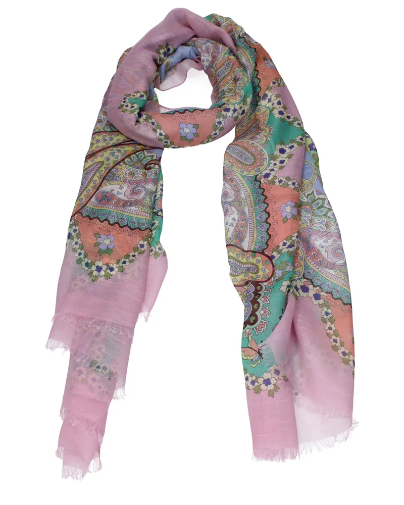 Etro Damen's Schal Modal Rosa/Mehrfarbig -