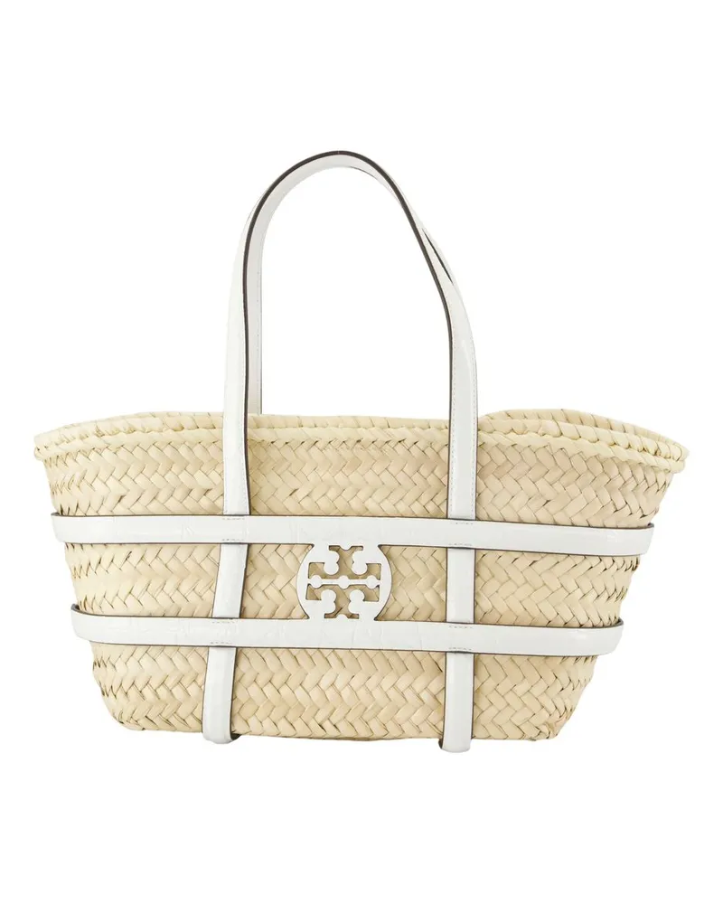 Tory Burch Ella Straw Small Shopper Bag  Raffia White Weiß