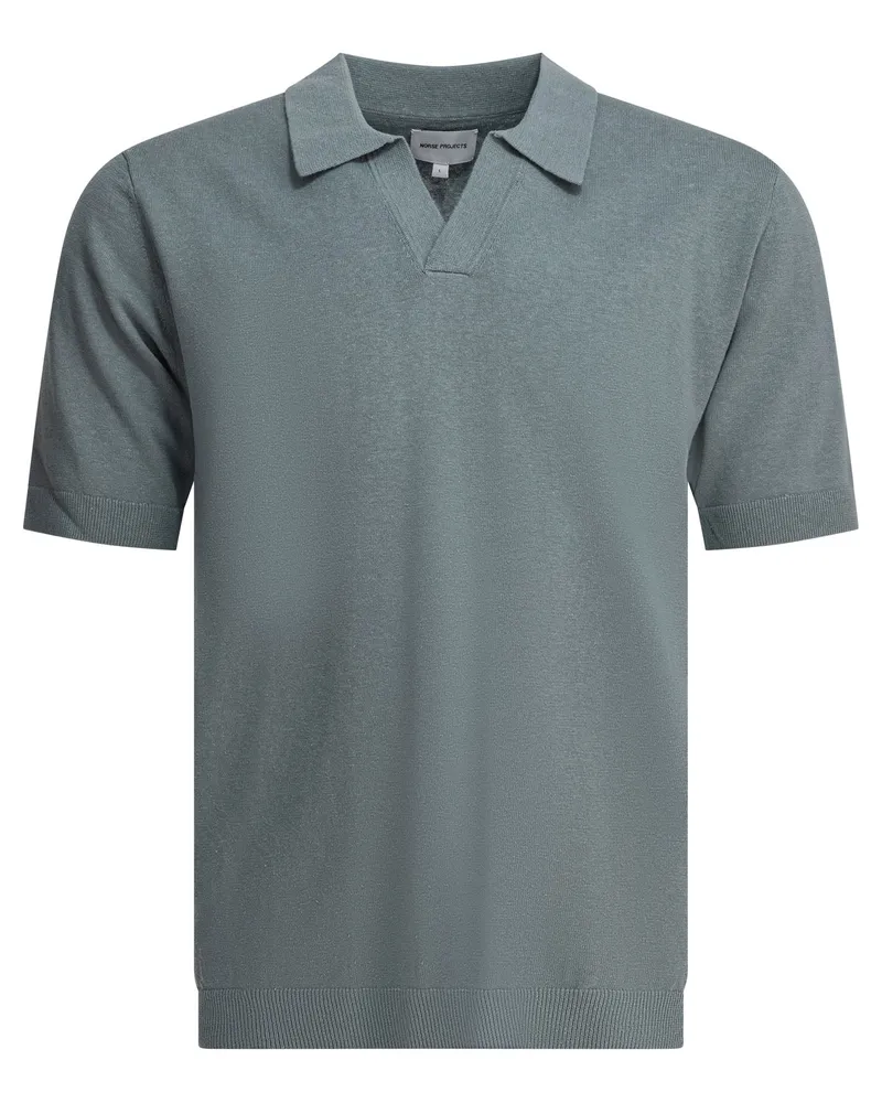 Norse Projects Nordprojekte Leif Cotton Leinen Polo Blue