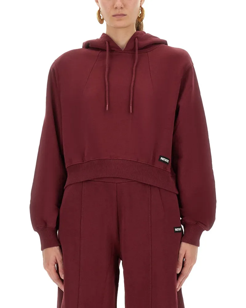 ROTATE Birger Christensen Drehen Sie Birger Christensen "Terry Back" Hoodie Bordeaux