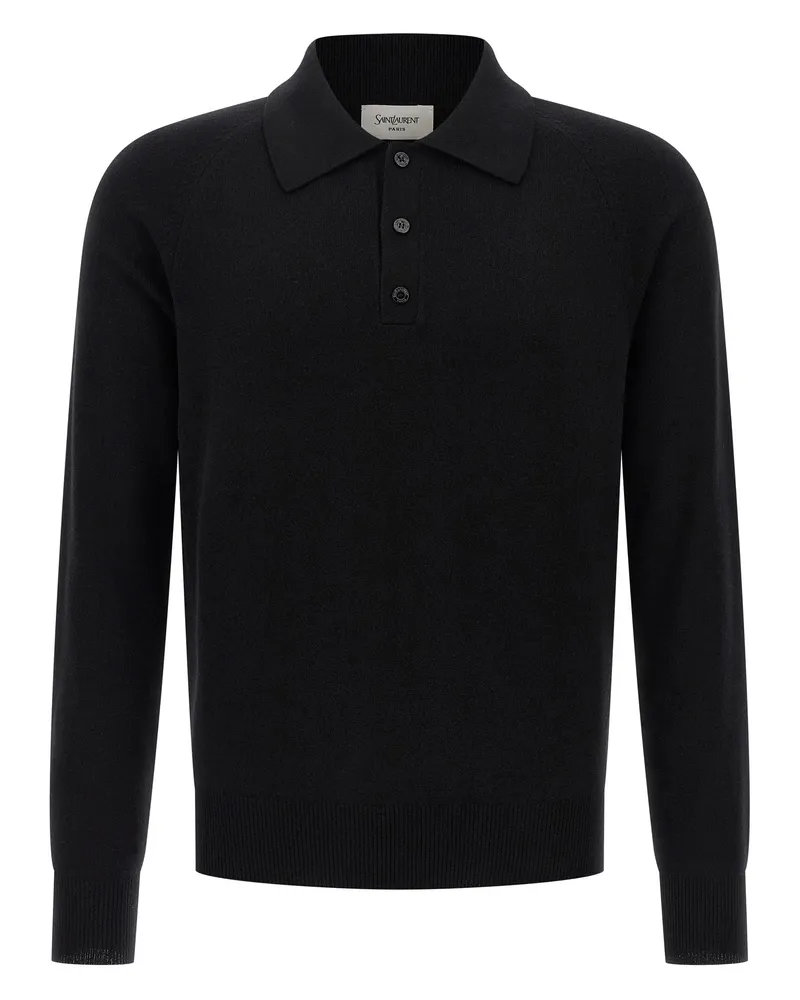 Saint Laurent Poloshirt aus Wolle von Black