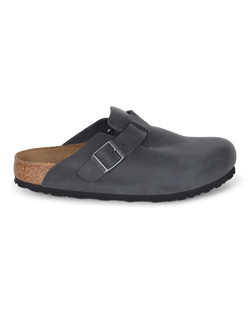 Birkenstock Boston" Pantoffeln aus Nubuck Black