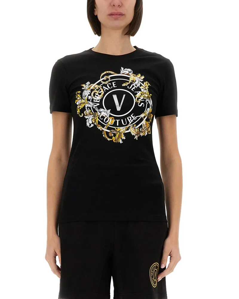 Versace Jeans Umriss Barock" T -Shirt Black