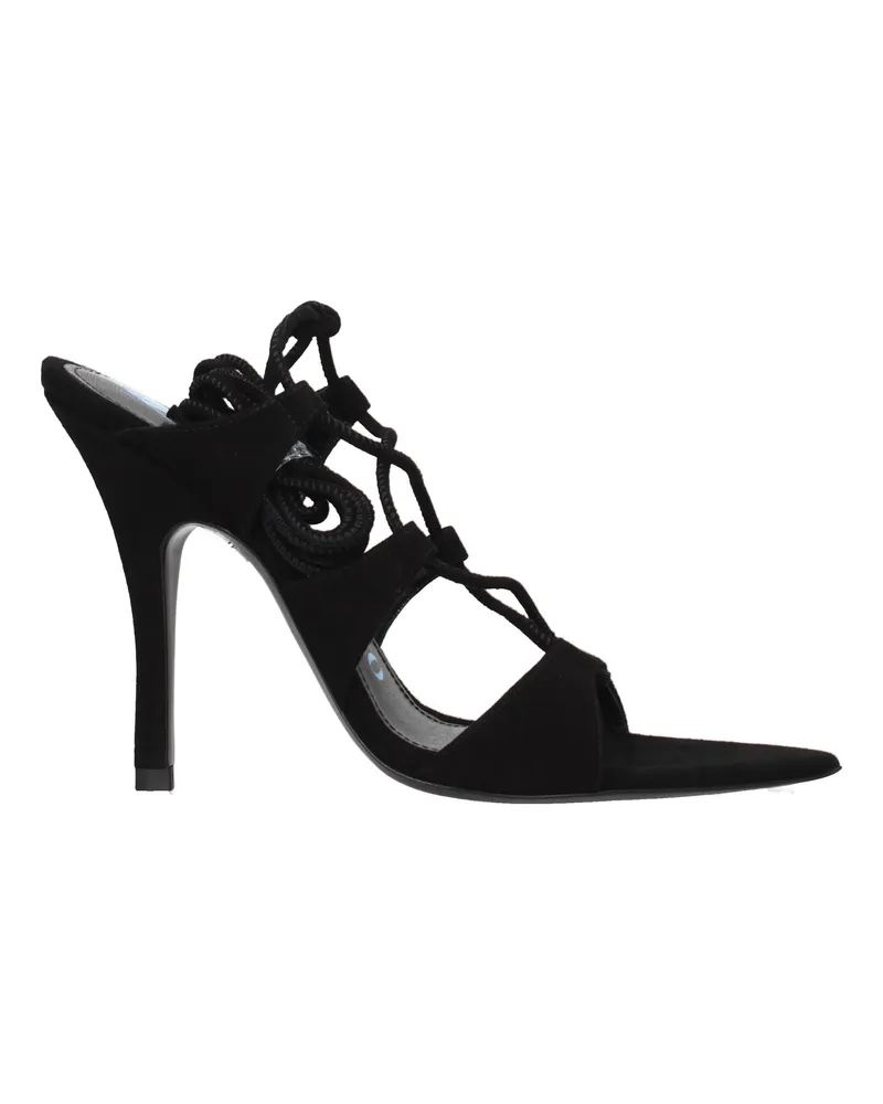 ATTICO Die Attico Renee Damens Sandalen aus schwarzem Wildleder -