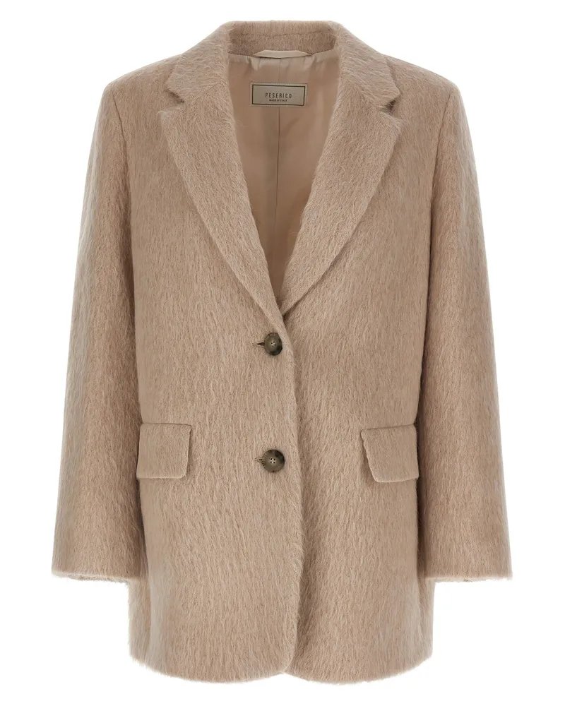 Peserico Single Breasted Blazer Beige