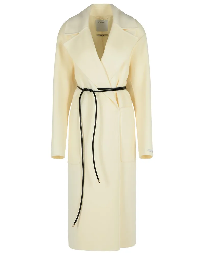 SPORTMAX Abate' Milk Virgin Woll -Dressingkleid Mantel Cream