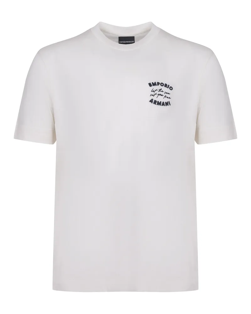 Emporio Armani T -Shirt aus Baumwolle White