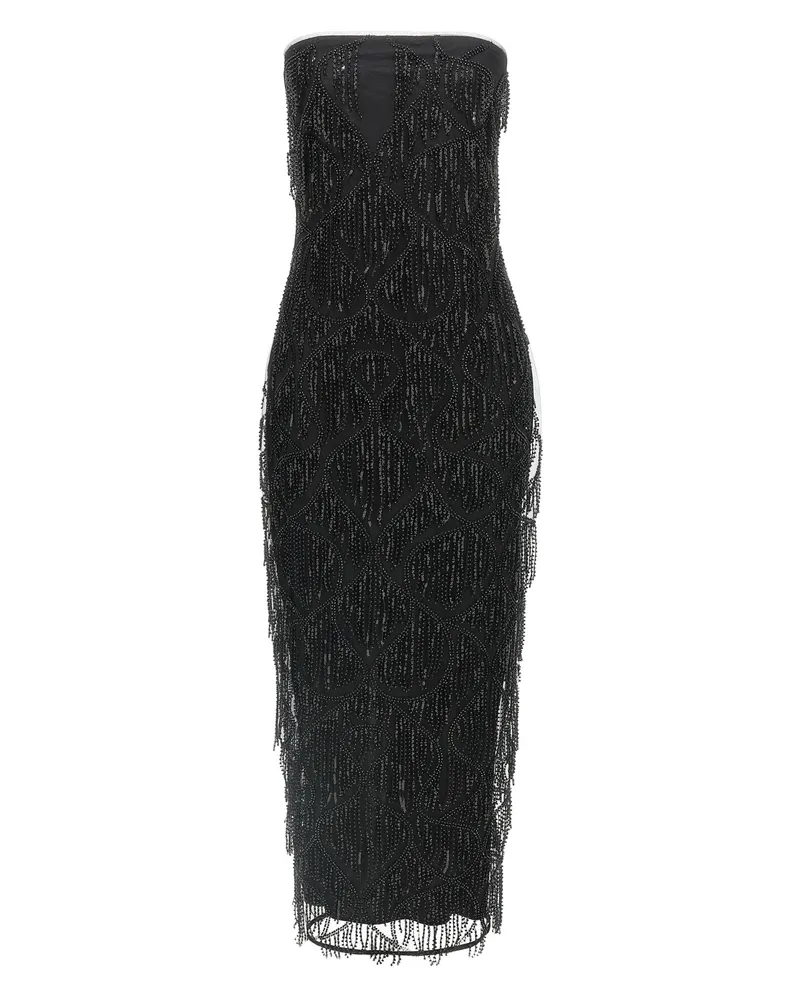 ROTATE Birger Christensen Dreh Birger Christensen 'Pailletten Midi Tube' Kleid Black
