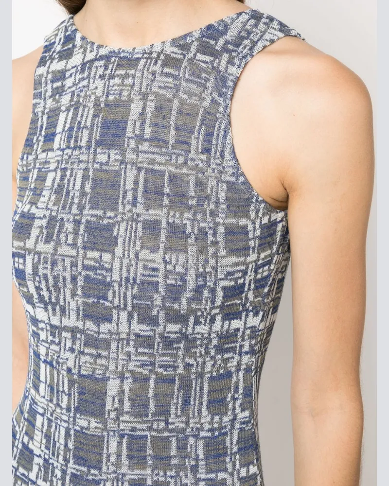 VITELLI Kälber Babel Jacquard schaufeln Sie Mini -Kleid zurück 