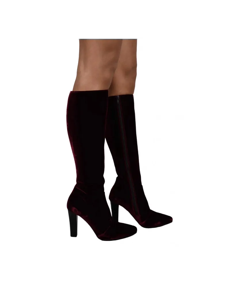 Saint Laurent Lily Stiefel Burgundy
