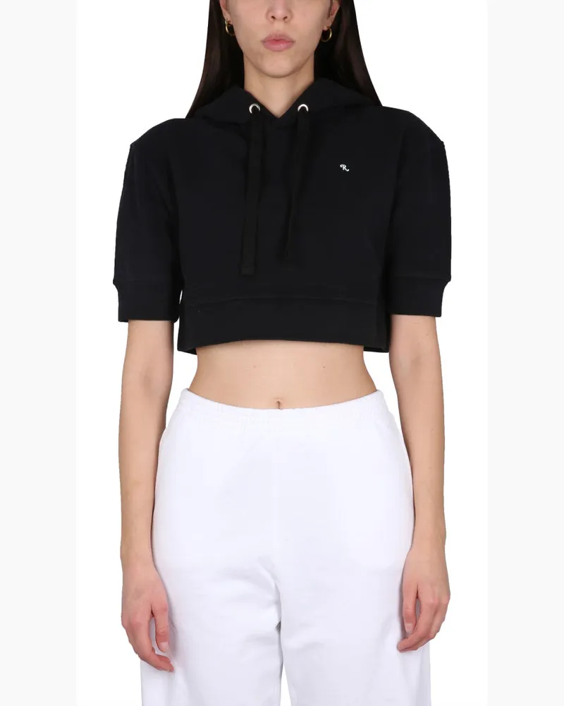 Raf Simons Sweatshirt mit Logo -Stickerei Black