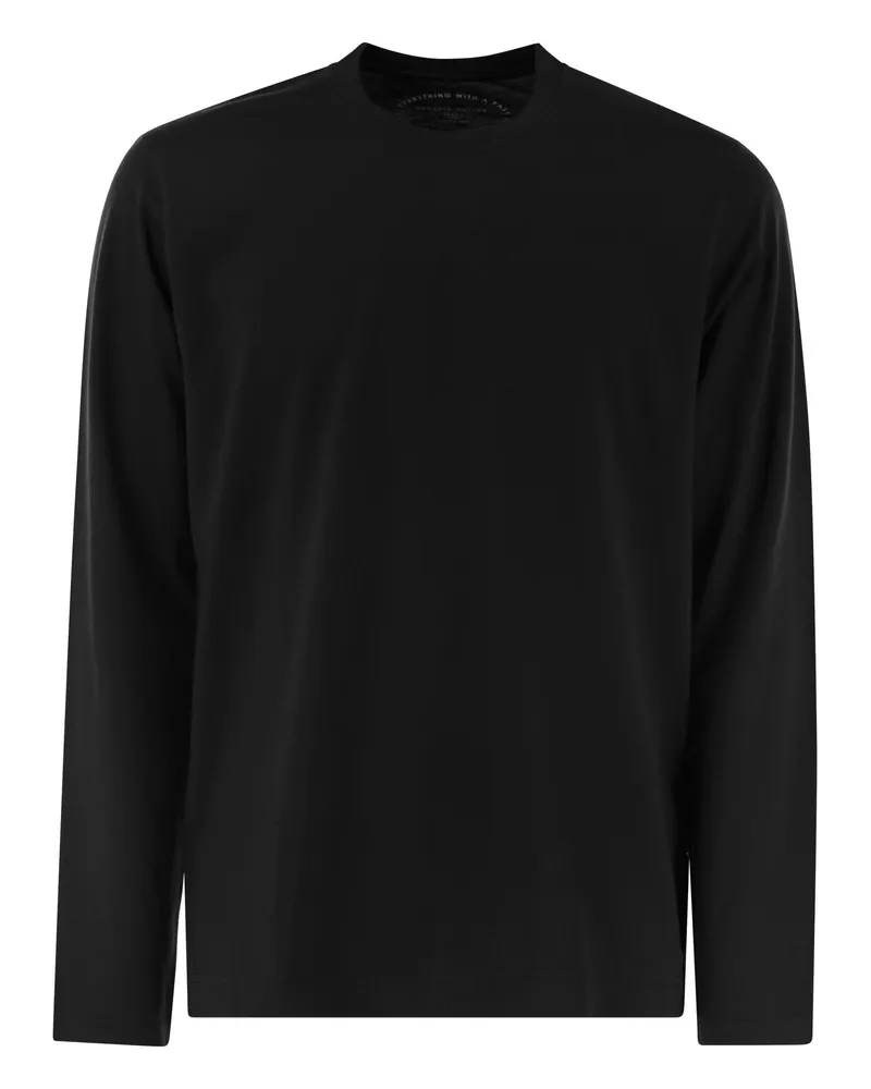 Fedeli Giza Baumwoll Crew Neck T -Shirt Black