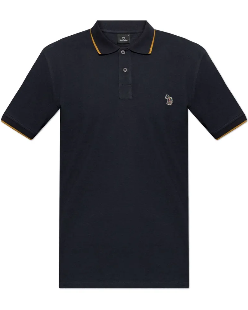 Paul Smith PS von Paul Smith Zebra Badge Baumwollpolo -Hemd Blue