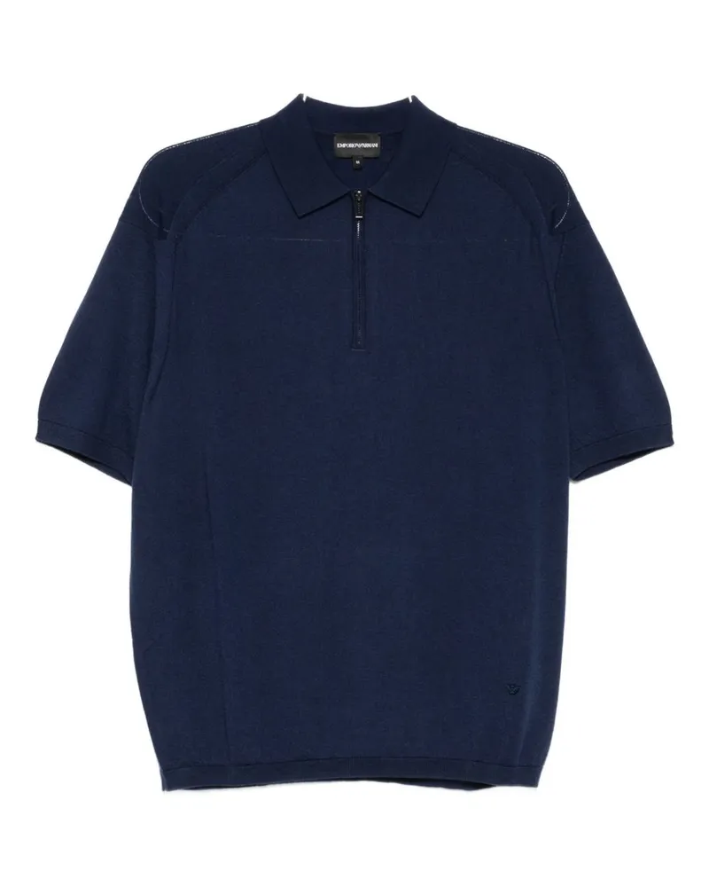 Emporio Armani Poloshirt aus Wollmischung Blue