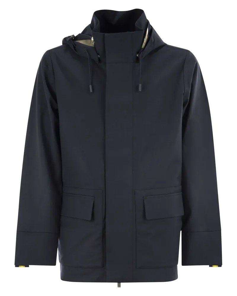 K-Way Erhal Tech Wolle Mischung Kapuze Blue