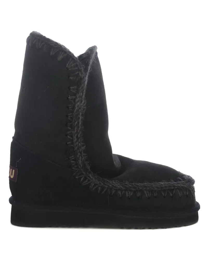Mou Stiefel "Eskimo 24" aus echtem Wildleder -Schaffell Black
