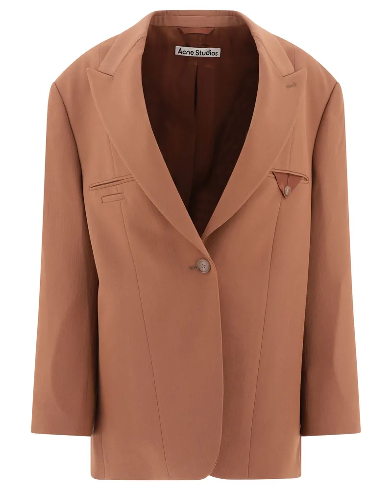 Acne Studios Single Breasted Blazer Brown