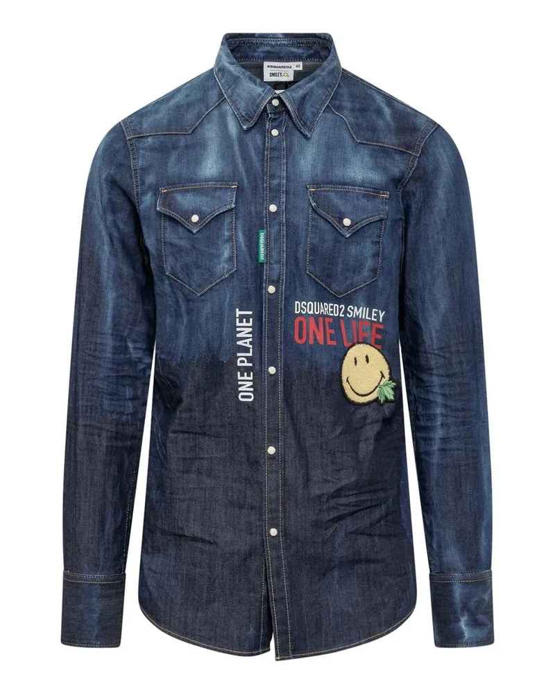 Dsquared2 x Smiley Jeanshemd Blue