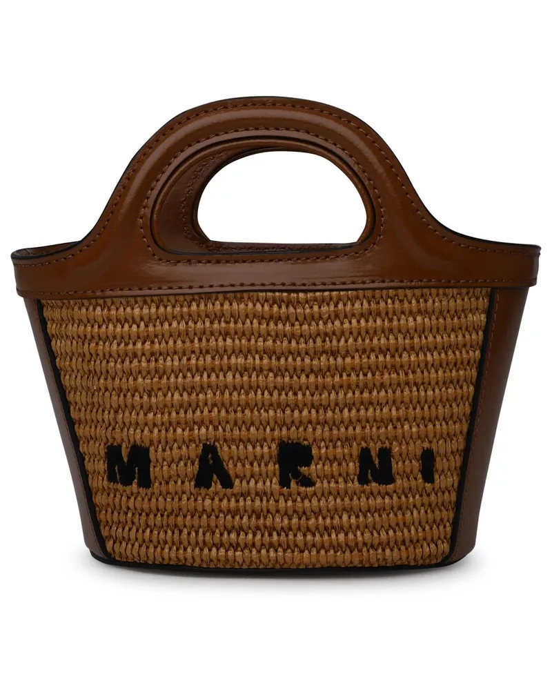 Marni Brown Lear Blend Micro Tropicalia -Tasche Brown