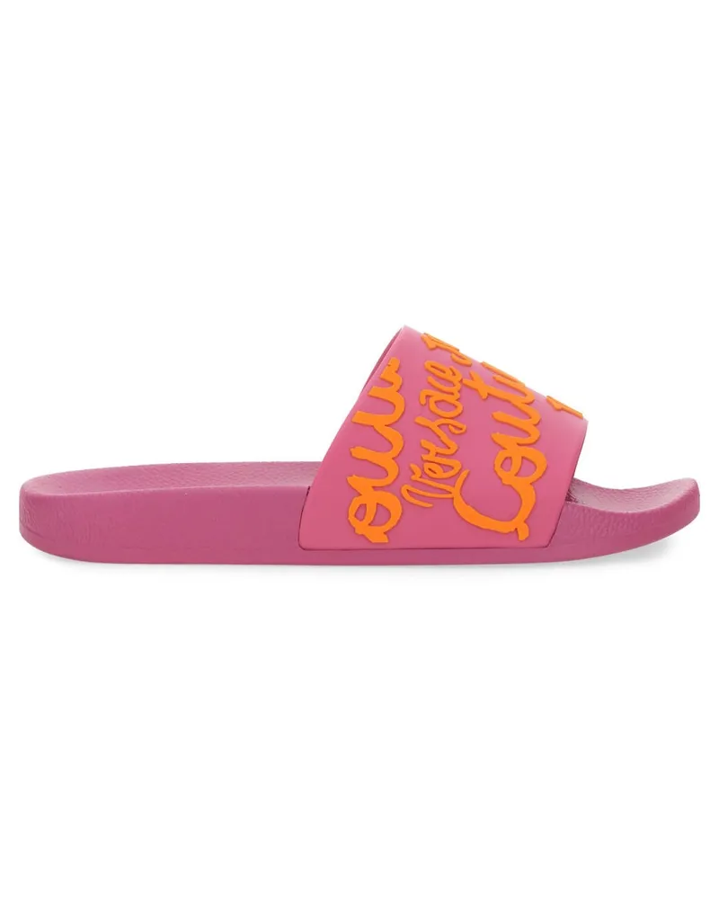 Versace Jeans Slide Sandale mit Logo Pink
