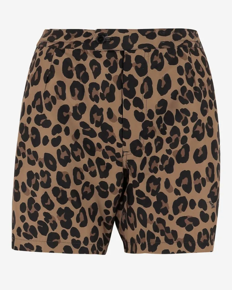 ASPESI Nylon -kurze Hosen mit LEO -Muster Spotted