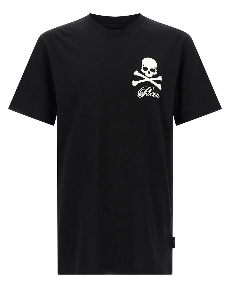 Philipp Plein Skull & Bones' Print T -Shirt Black