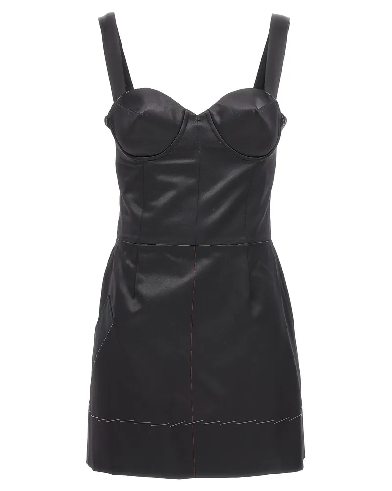 Maison Margiela Kontraststich -Korsettkleid Black