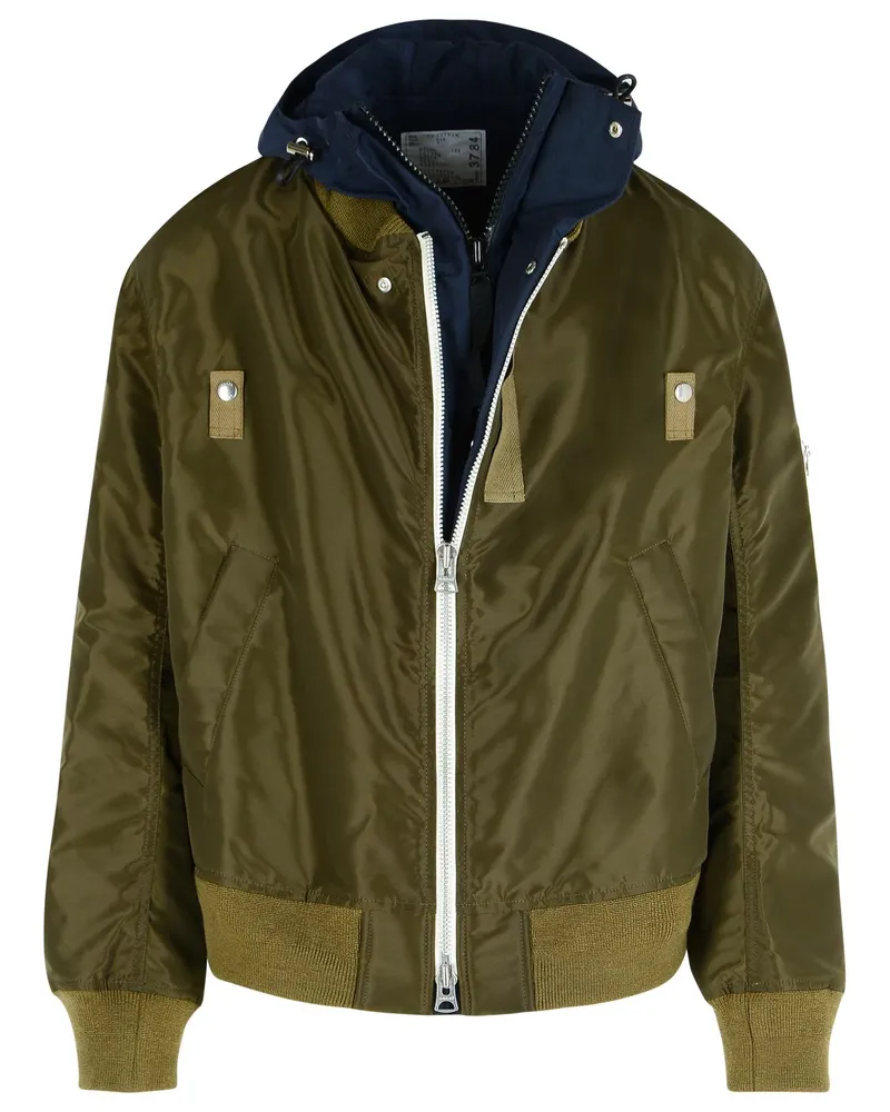 Sacai Green Nylonjacke Multicolor