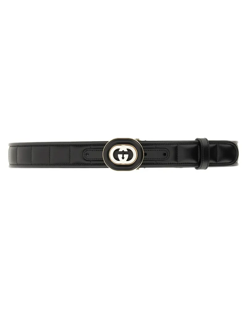 Gucci GG Cross Schnalle Gürtel Black