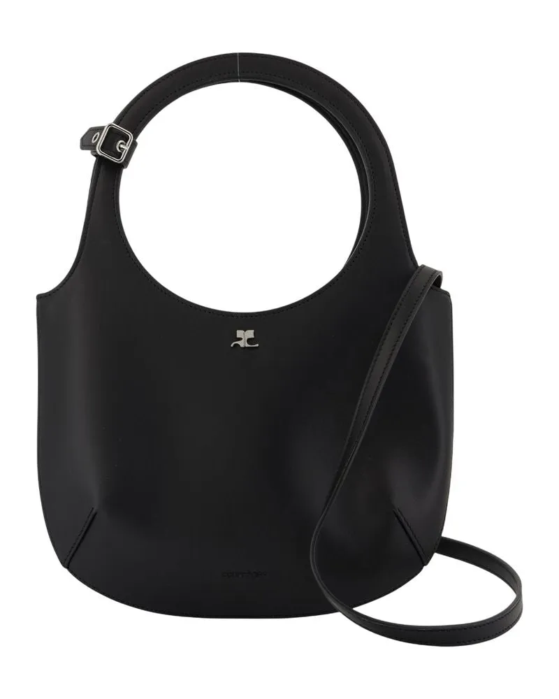 Courrèges Heiliges Geldbeutel Courreves Leder schwarz Schwarz
