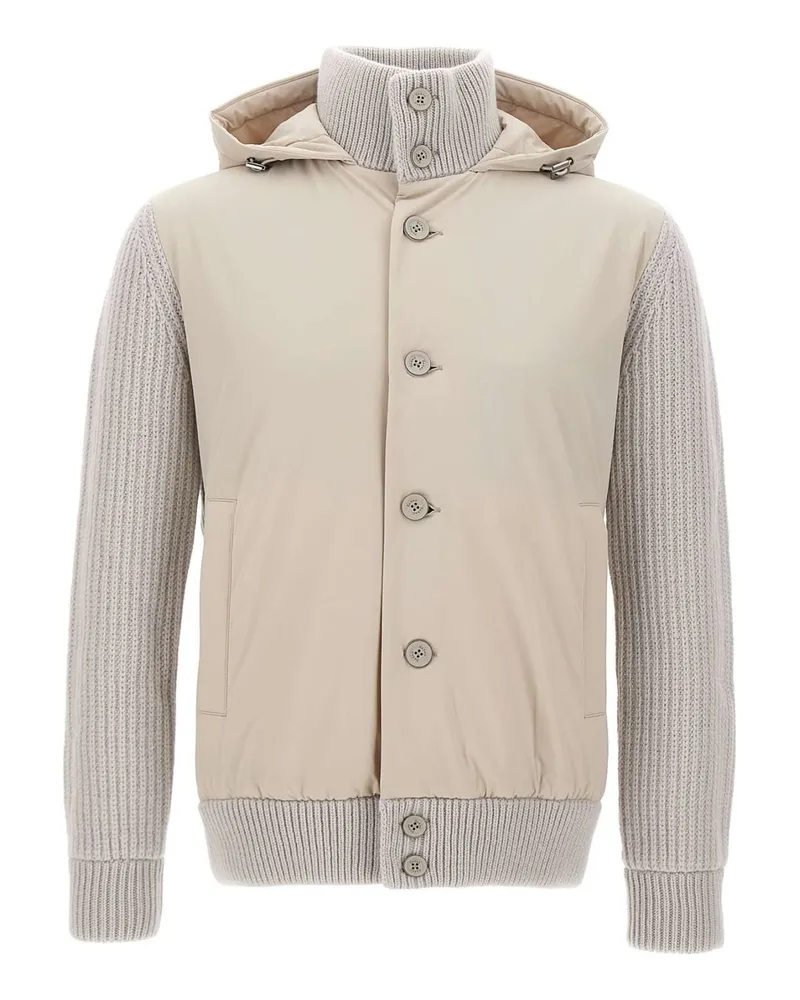 Herno Herno Resort Kapuzenstrickjacke Beige