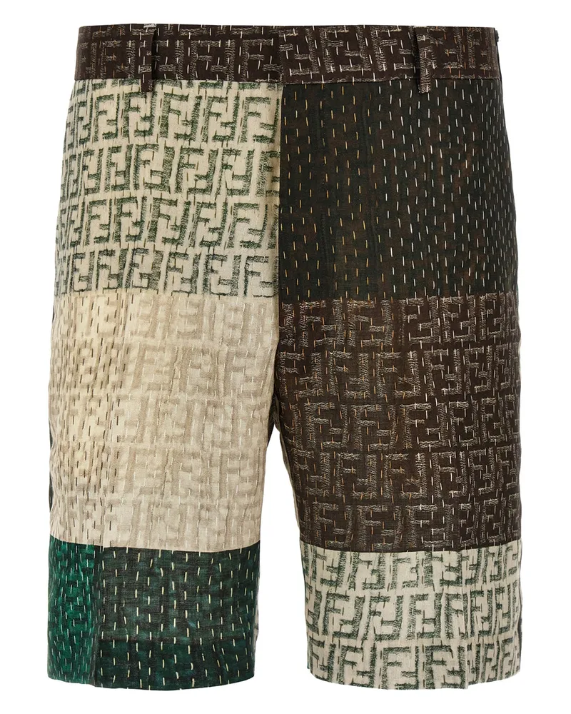 Fendi Patchwork Bermuda Shorts Multicolor
