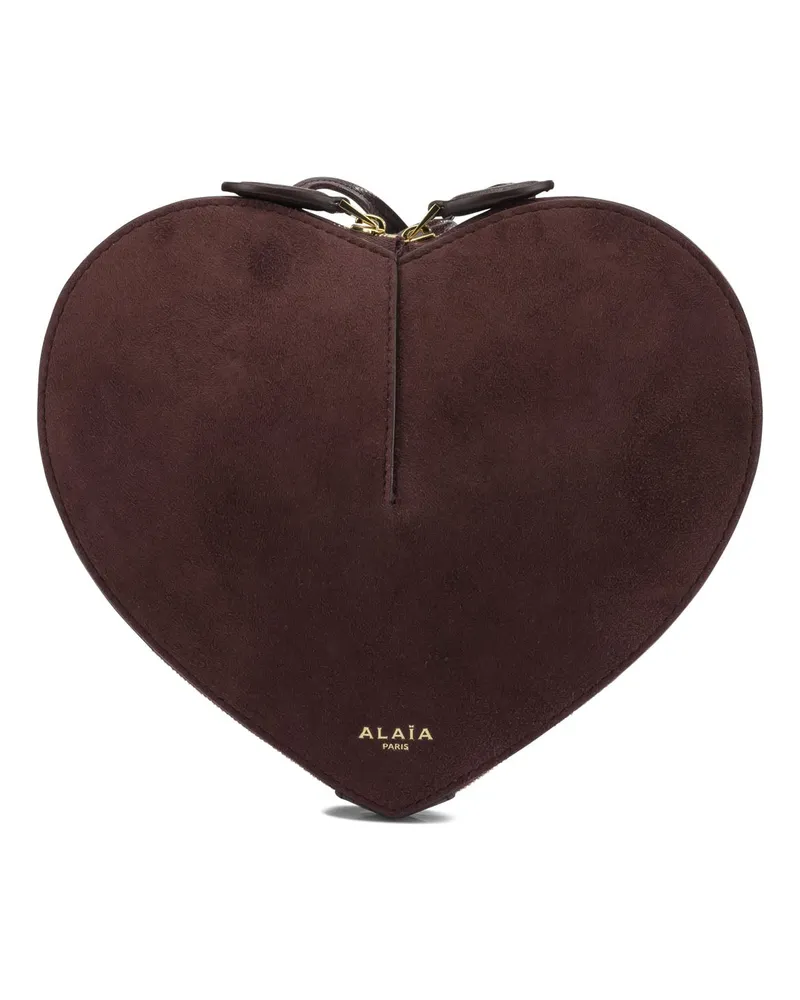 Alaïa Le Coeur“ Umhängetasche Bordeaux
