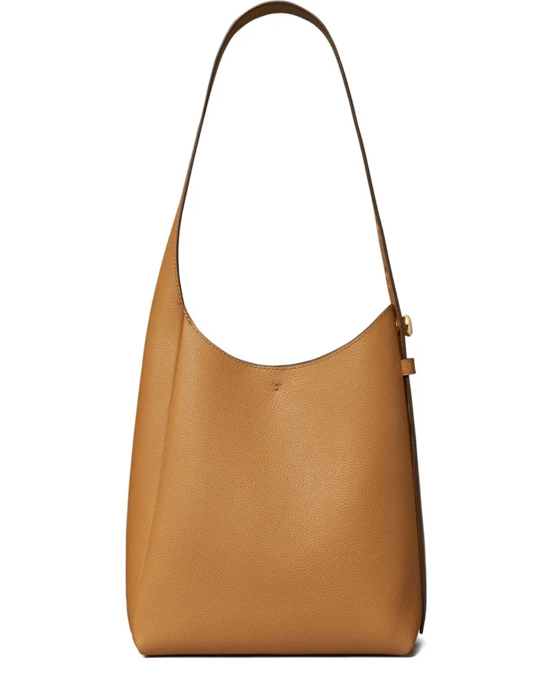 Tory Burch Romy kleiner Leder -Hobo -Tasche Marrone