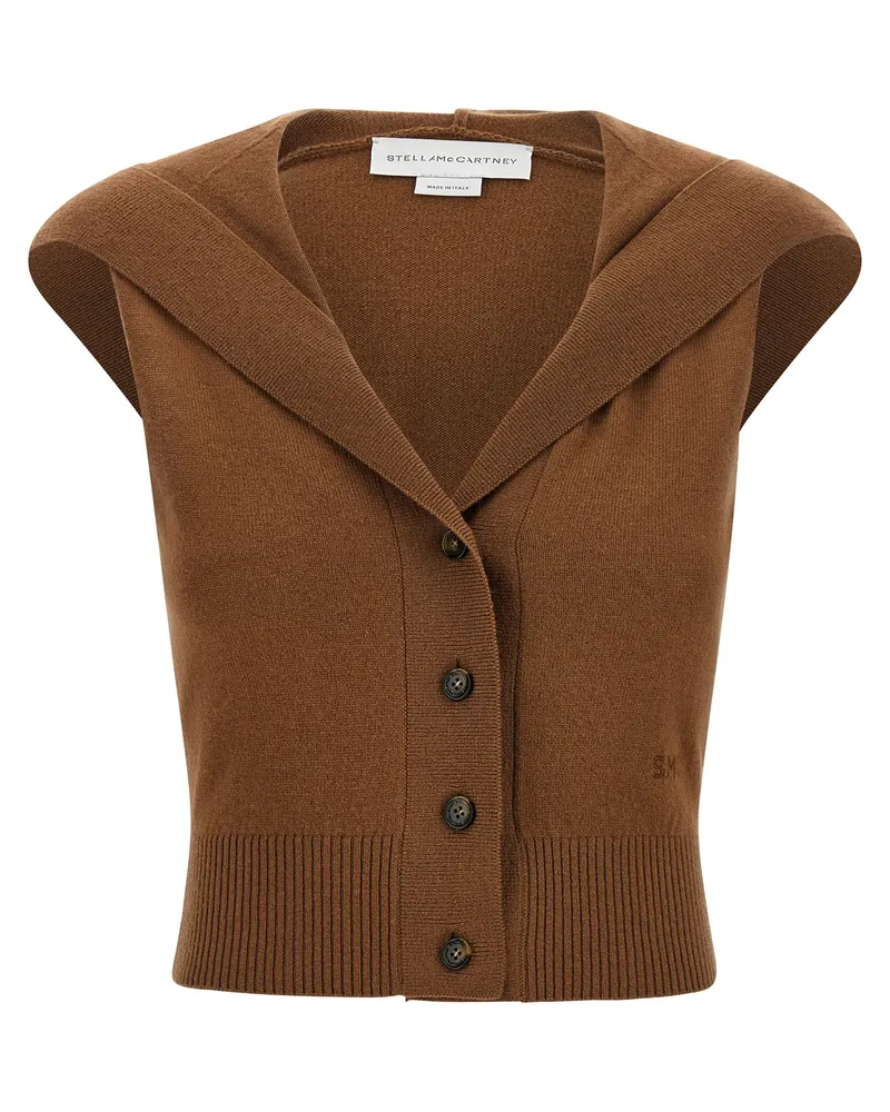 Stella McCartney Cosy Strick Hood' Top Beige