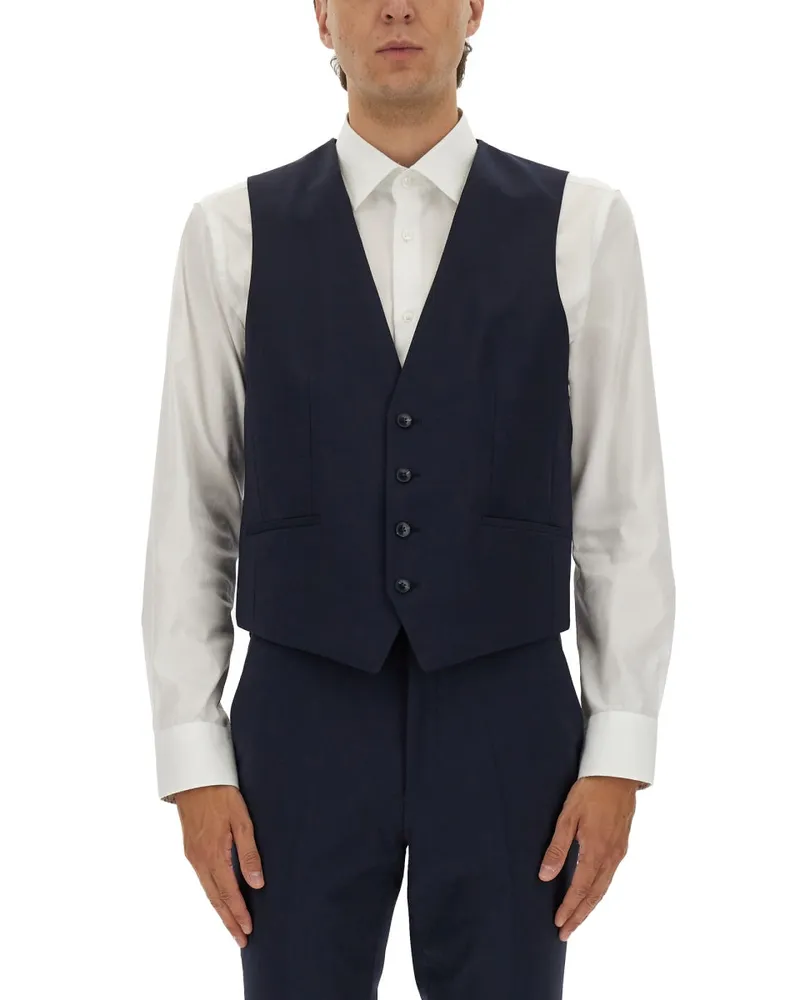 HUGO BOSS Slim Fit Vest Blue