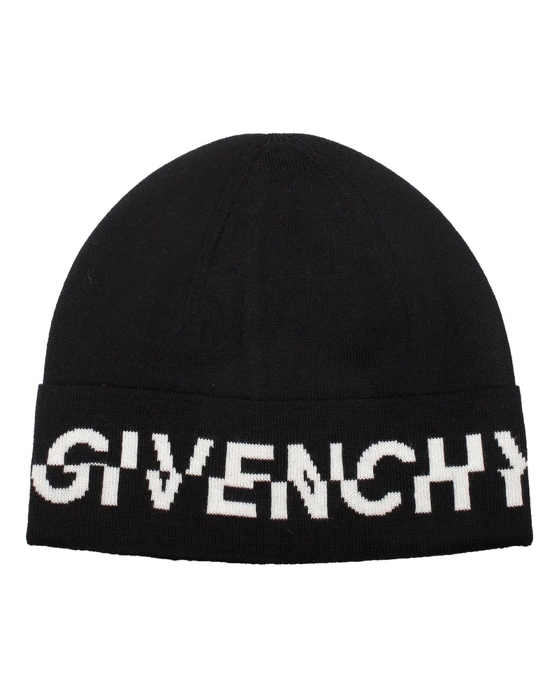 Givenchy Herrens Wollmütze Schwarz/Weiß -