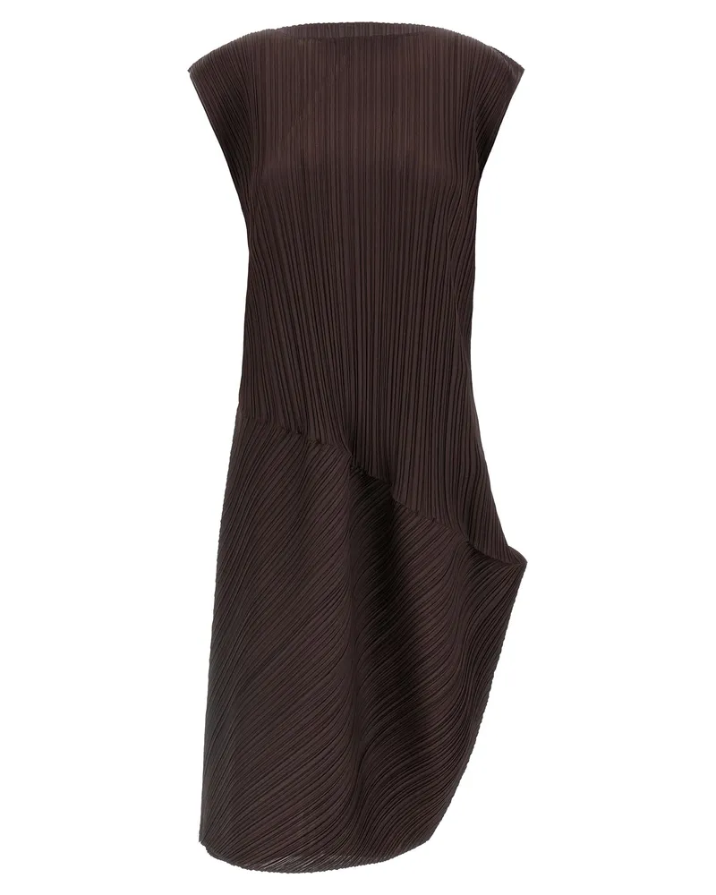 Issey Miyake Falten bitte Issey Miyake Midi Kleid Brown