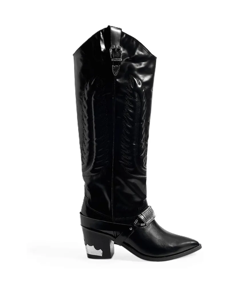 Toga AJ721 Stiefel  Leder schwarz Black