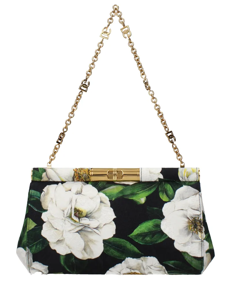 Dolce & Gabbana Dolce&Gabbana Marlene Clutch Damens Stoff Schwarz/Weiß -