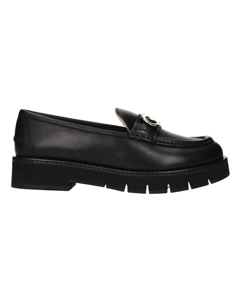 Ferragamo Ofelia Damens Slipper aus schwarzem Leder -