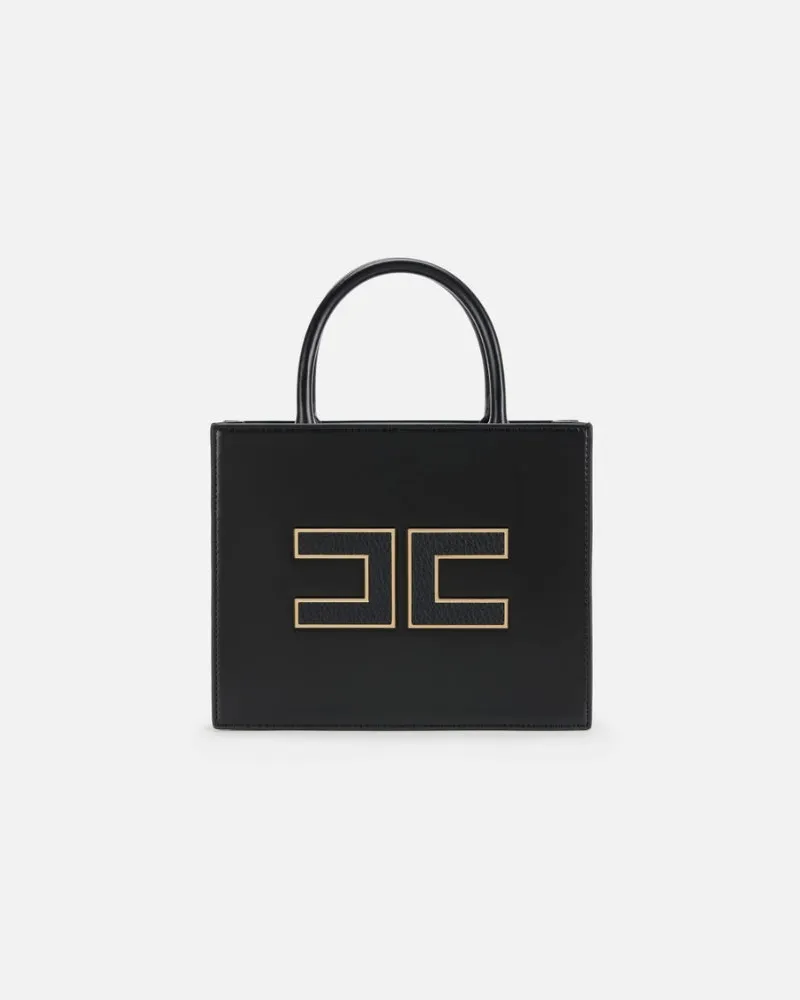 Elisabetta Franchi Small Tote mit Logo Black