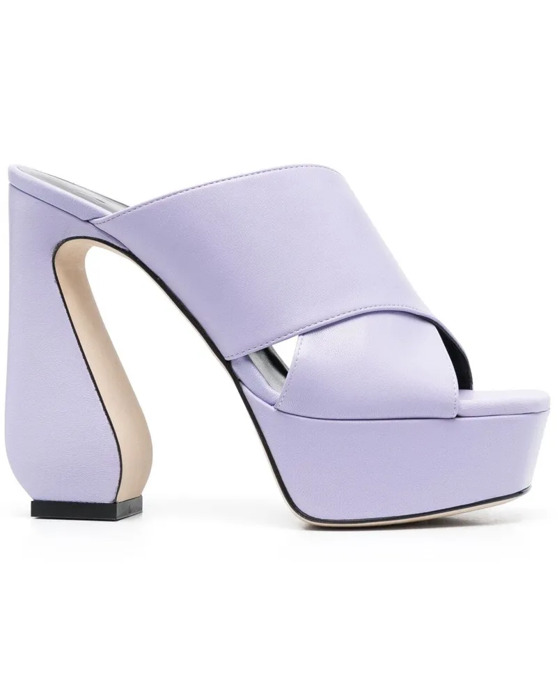 Sergio Rossi Lederferse Maultiere Lilac